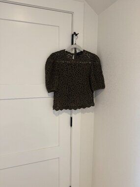 Sanctuary Crochet Lace Blouse, Size S, Olive